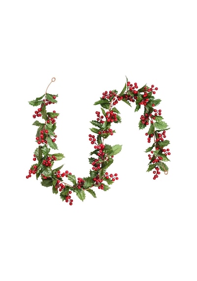 Yenigeldi 1 Adet Kokina Red Berry Yılbaşı Çelenk, Ev Şömine Parti Kış Noel Yılbaşı Süsü, Yeşil Genel