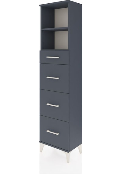 Arges Dolap 2 Raflı 4 Çekmeceli 44x30x182 Antrasit-antrasit Antrasit