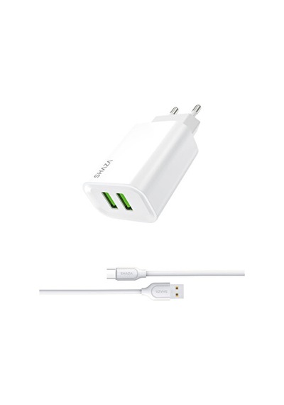 Shaza 2.4a Seyahat Şarj Adaptörü + Type C Kablo