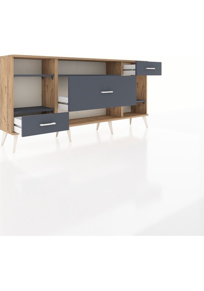 Arges Konsol 4 Raflı 3 Çekmeceli 176x30x83 Çam-antrasit/antrasit Antrasit/antrasit Arges Konsol 4 Raflı 3 Çekmeceli 176x30x83 Çam-antrasit/antrasit Antrasit/antrasit