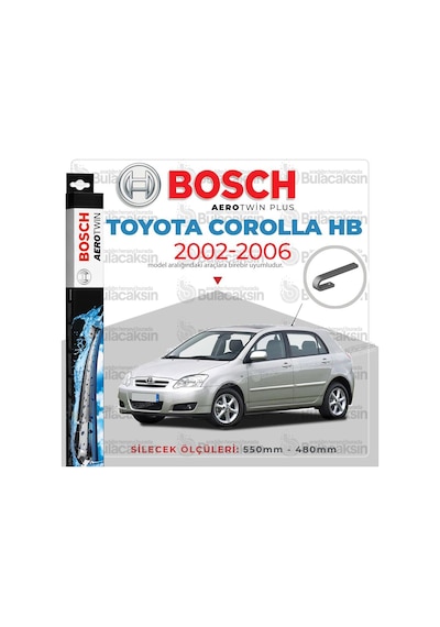 Toyota Corolla Uyumlu Hb Muz Silecek Takımı 2002-2006 Bosch Aerotwin