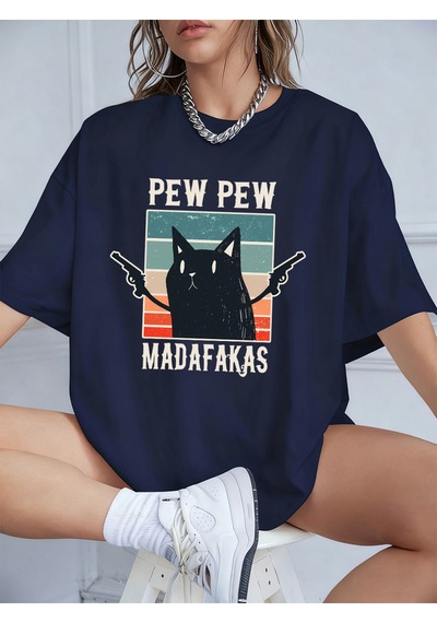 Noıssey Urban Pop Graphic Kadın Tişört Koleksiyonukod 5610 Lacivert