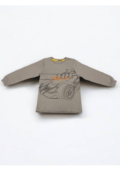 Zekids Erkek Çocuk Racing Sweatshirt-14666 Gri