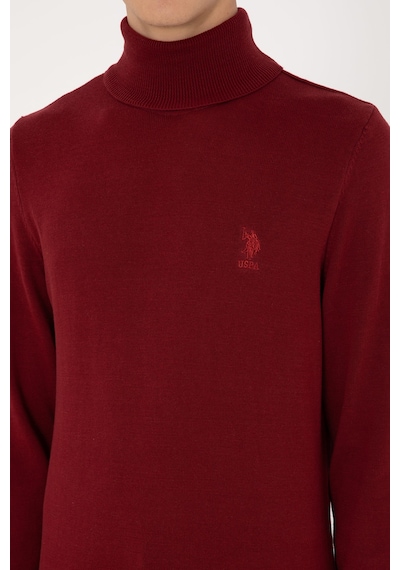 U.S. Polo Assn. Erkek Slim Fit Boğazlı Yaka Boğazlı Basic Kazak 50288884-VR014