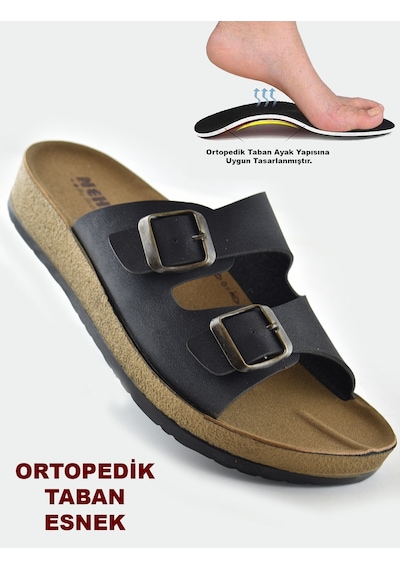 Papatay 7070 Tam Ortopedik Taban Günlük Kadın Terlik Sandalet Deniz Havuz Plaj Terliği Siyah Papatay 7070 Tam Ortopedik Taban Günlük Kadın Terlik Sandalet Deniz Havuz Plaj Terliği Siyah