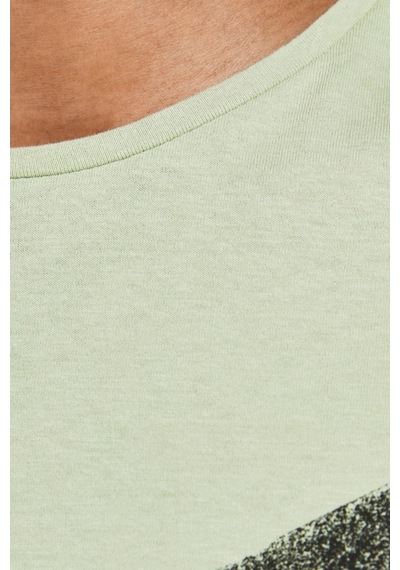 Jack & Jones Erkek Baskılı Bisiklet Yaka T-Shirt 63412205944 Yeşi-Yeşil