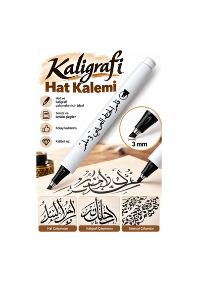 Kesik Uç Supreme Arabic Kaligrafi Ve Hat Kalemi : 3,0 Mm : Siyah Artline 1 Adet