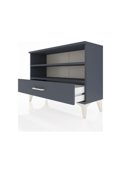 Arges Şifonyer 2 Raflı Tek Çekmeceli 88x30x64 Antrasit-antrasit Antrasit