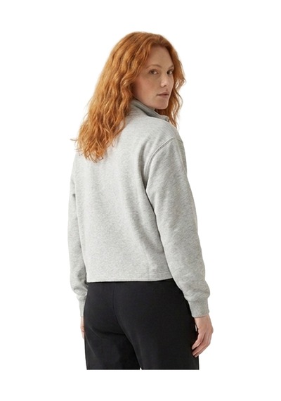 Sportive Cleo Zip Neck Kadın Gri Günlük Stil Sweatshirt 26yk0006-kml