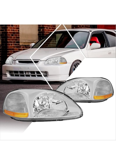 Honda Civic 1996.1998 Makyajsız Uyumlu Krom Usdm Far