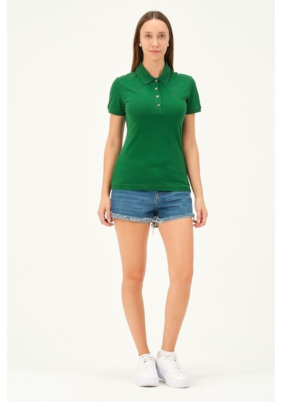 Msw Kadın Kısa Kollu Regular Fit Polo Yaka T-shirt Btg Yeşil