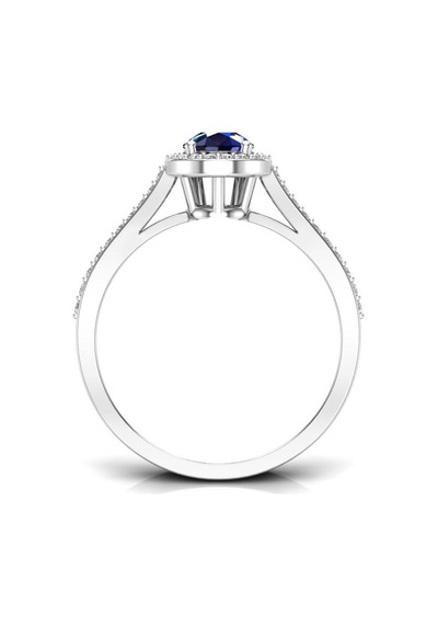 0,80 Karat Pırlantalı Safir Yüzük