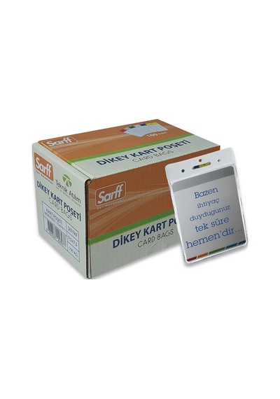 Sarff 6.5x10.5cm Beyaz Dikey Kart Poşeti - 100adet