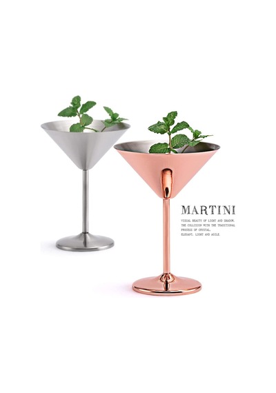 304 Paslanmaz Çelik Martini Kokteyl Bardağı Yüksek Tabanlı Şarap Kadehi Şarap Kadehi Metal Bar Ktv Şampanya Bardağı E