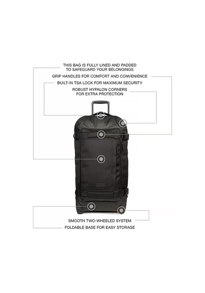 Eastpak Orta Boy Valiz Ultra Hafif, Geniş Hacimli, Dayanıklı Kumaş, Sessiz Tekerlekli Ek00095d80w1 Siyah