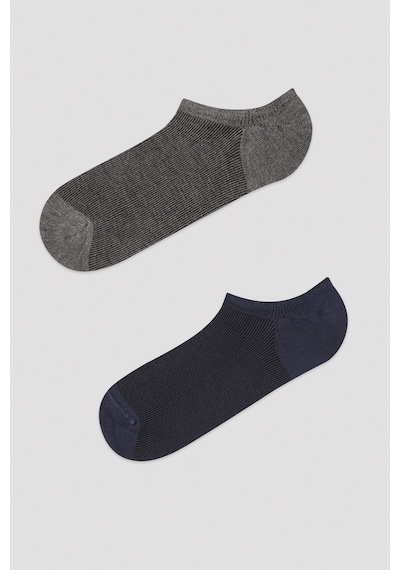 Penti Erkek Bambu 2li Sneaker Çorabı Lacivert Gri Gri - Lacivert