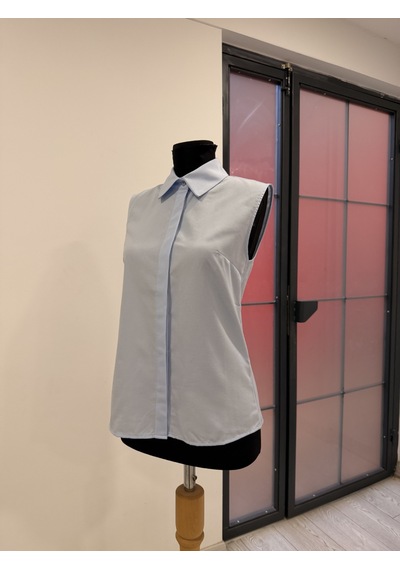 Pera Moda Sıfır Kol Mevsimlik Poplin Gömlek Bebe Mavisi