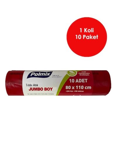 10 Adet Jumbo Boy Atık Torbası 80 X 110 Cm - P127