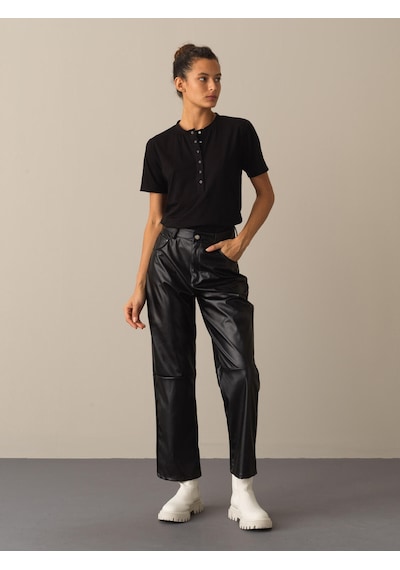 Xint Siyah Regular Fit Bisiklet Yaka Modal Tişört 602273