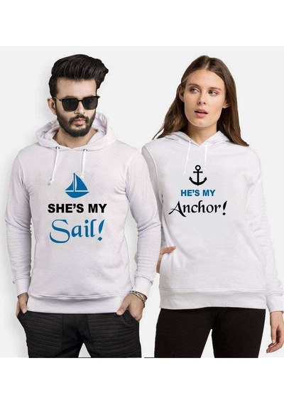 Tshirthane My Sail My Anchor Sevgili Kombinleri Kapüşonlu Kombin