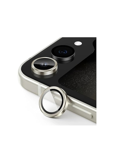 Cosmotex Newface Samsung Galaxy Uyumlu Z Flip 5 Valdez Metal Kamera Lens - Krem