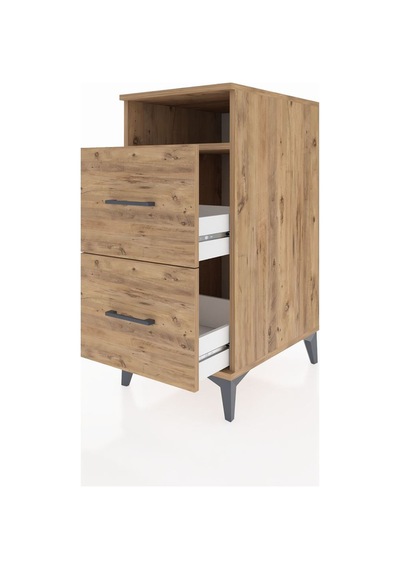 Kronos Komodin Tek Raflı 2 Çekmeceli 44x59x96 Çam-çam Çam