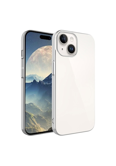 Apple Uyumlu iPhone 15 Plus Kılıf Sert Pc Renkli Çerçeveli Riksos Kapak