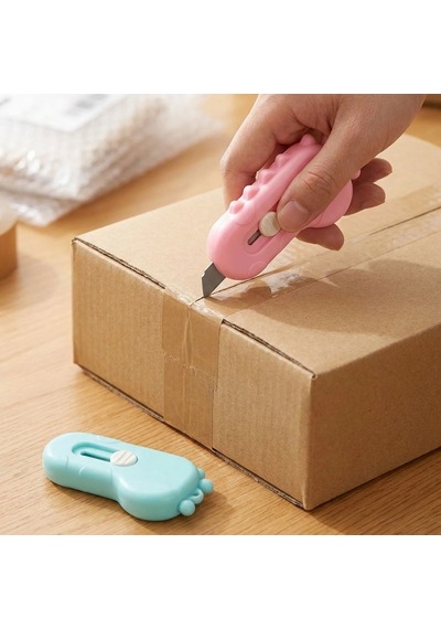 Buffer Dinozor Tasarımlı 2 Li Mini Makas Ve Falçata Seti Pratik Kargo Paket Açıcı Aparat