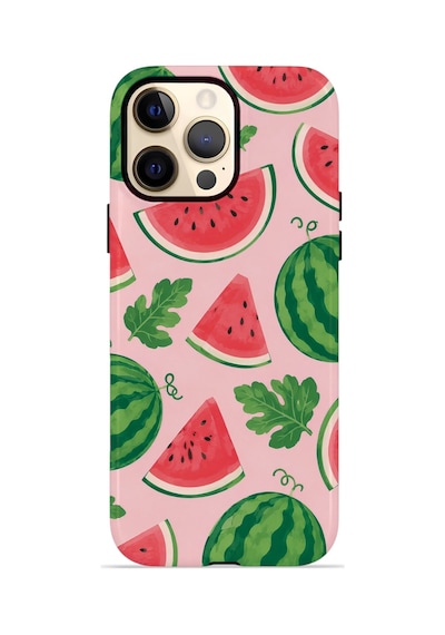 Apple iPhone Uyumlu 12 Pro Max Vorian Çift Katmanlı Kılıf Watermelon Garden Party
