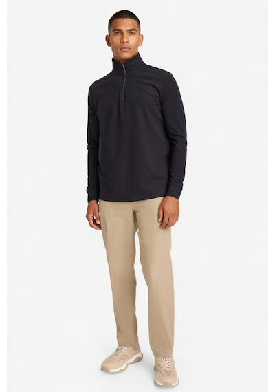 Defacto Defactofit Standart Fit Dik Yaka Yarım Fermuarlı Polar Sporcu Sweatshirt F2302ax25wnbk81 Siyah