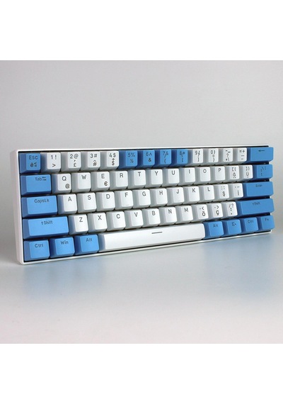 H61k Mini Mekanik Kablolu Gaming Oyuncu Klavye Türkçe Q Blue Switch 17 Ad Rgb Led Işık Modlu 61 Tuşlu Mavi