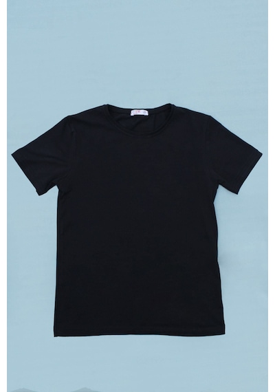 Fyk Kids Düz Model Farklı Renk Seçeneği Ile Unisex Çocuk Tişört Siyah