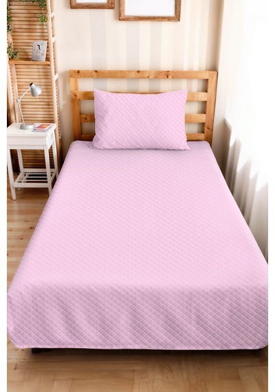 Pudra Pastel Kapitone Genç Odası Tek Kişilik Pike Takımı - Lila 160x220 Cm Kapitone Yatak Örtüsü Pastel Çayır Kırıntısı