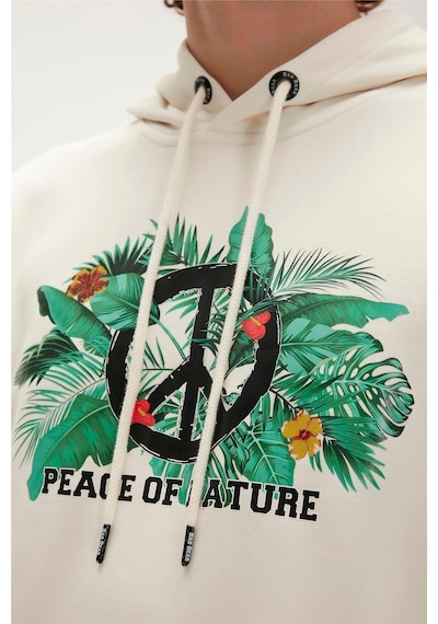 Bad Bear Re-born Hoodie Erkek Sweatshirt-5079 Marshmallow Kırık Beyaz