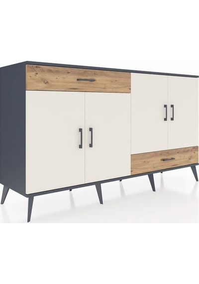 Hyperion Konsol 5 Raflı 2 Çekmeceli 4 Kapaklı 176x44x99 Antrasit- Antrasit-aytaşı/çam Hyperion Konsol 5 Raflı 2 Çekmeceli 4 Kapaklı 176x44x99 Antrasit- Antrasit-aytaşı/çam