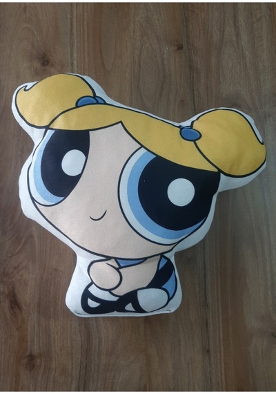Power Puff Girls Bubbles Desenli Şekilli Tasarım Chibi Karakter Yastık Çok Renklı