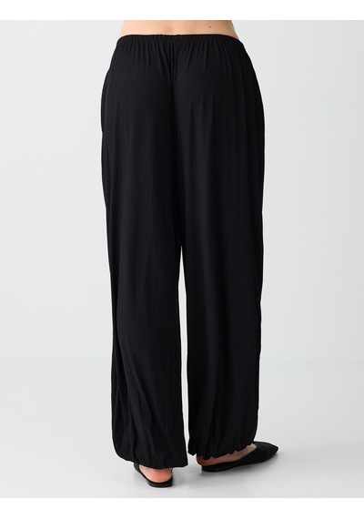 Jimmy Key Jimmy Key Siyah Rahat Kesim Lastikli Paça Normal Bel Örme Pantolon 6sw185492900