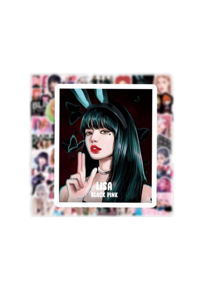 Lexroo Blackpink Illüstrasyon Laptop Notebook Tablet Sticker Seti Çok Renkli