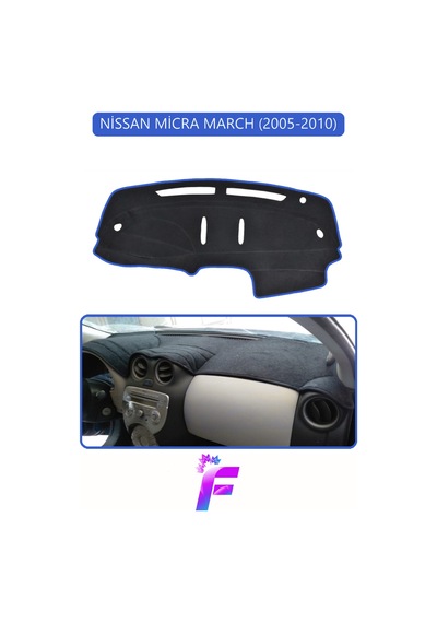 Nissan Micra 2005-2010 Uyumlu Torpido Örtüsü Yansıma Önleyici Tam Koruma Kolay Montaj H65 Mavi