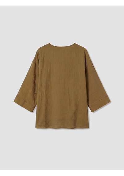 Lcw Everyday Yeşil Kruvaze Yaka Müslin Oversize Kadın Kimono