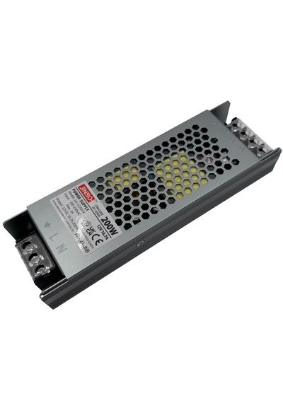 Jinbo 200w 12v 16.7a Ip20 Slim Metal Kasa Iç Mekan Şerit Led Trafo Jlv-12200tk