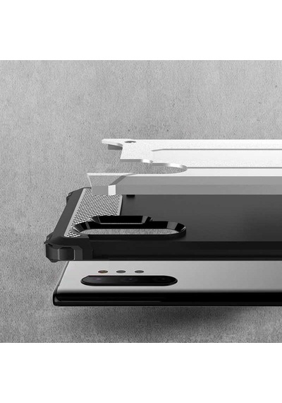 Noktaks - Samsung Galaxy Uyumlu Note 10 Plus - Kılıf Çift Katman Zırh Tank Crash Military Kapak - Gold