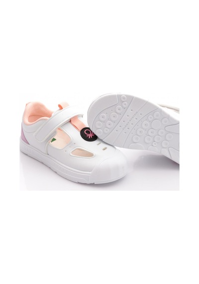 Benetton Bn-1412 Çocuk Sandalet Beyaz Pudra