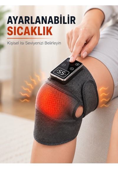 Çok Amaçlı Diz Dirsek Omuz Masaj Aleti Isıtmalı Titreşimli Şarjlı Masaj Cihazı