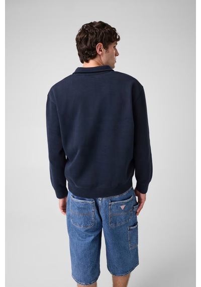 Guess Guess Jeans Yarım Fermuarlı Erkek Sweatshirt M6bq04k5405 Lacivert