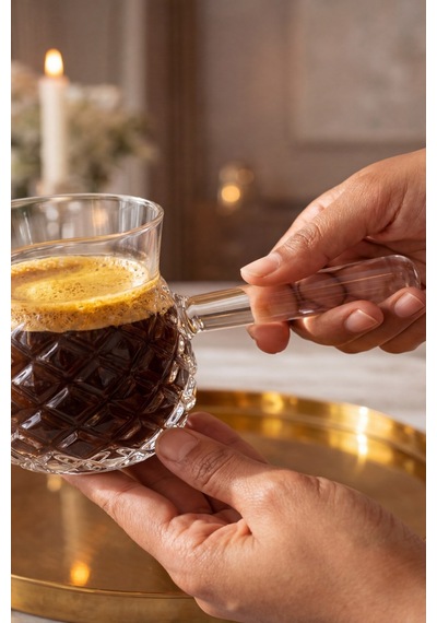 Isıya Dayanıklı Cam Cezve Kristal 400 Ml, 10 Cm Yükseklik, Cam Türk Kahvesi Cezvesi