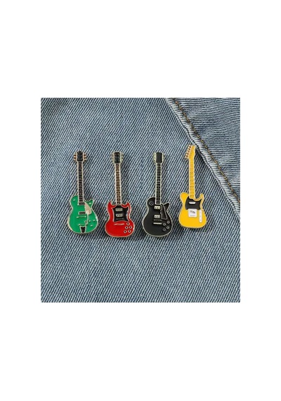 Gitar Broş, Çocuk Broş, İğneli Broş Klipsli Broş Yaka Broşu Ceket Yaka İğnesi, Mineli B234