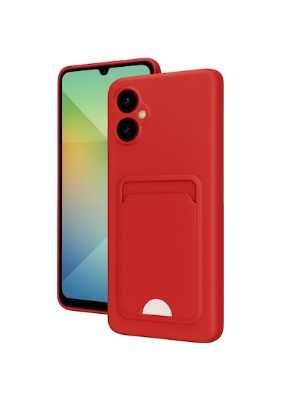 Samsung Galaxy UyumluA06 Kılıf Kelvin Kartvizitli Silikon - Kırmızı Çok Renkli