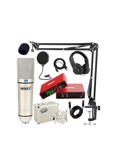 Stüdyo Ekipmanları Style Paket-3 CX1 Mikrofon Ses Kartı Stüdyo Kayıt Seti