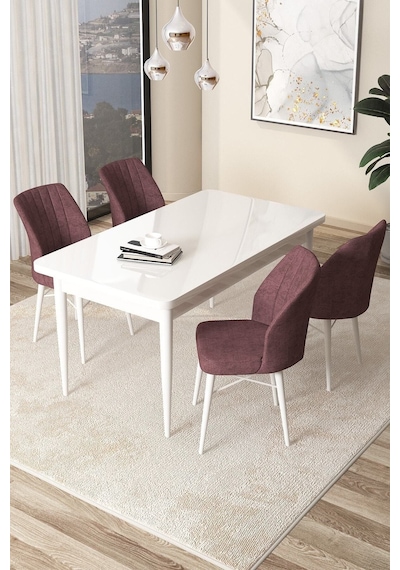 Canisa Concept Arp Serisi 70x110 Sabit Mutfak Masası Takımı Beyaz Masa 4 Gül Kurusu Sandalye Masa Beyaz/ Sandalyeler Gülkurusu Canisa Concept Arp Serisi 70x110 Sabit Mutfak Masası Takımı Beyaz Masa 4 Gül Kurusu Sandalye Masa Beyaz/ Sandalyeler Gülkurusu